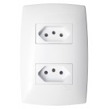 Conjunto Tomada Dupla 10A 4x2 - HOME BRANCA